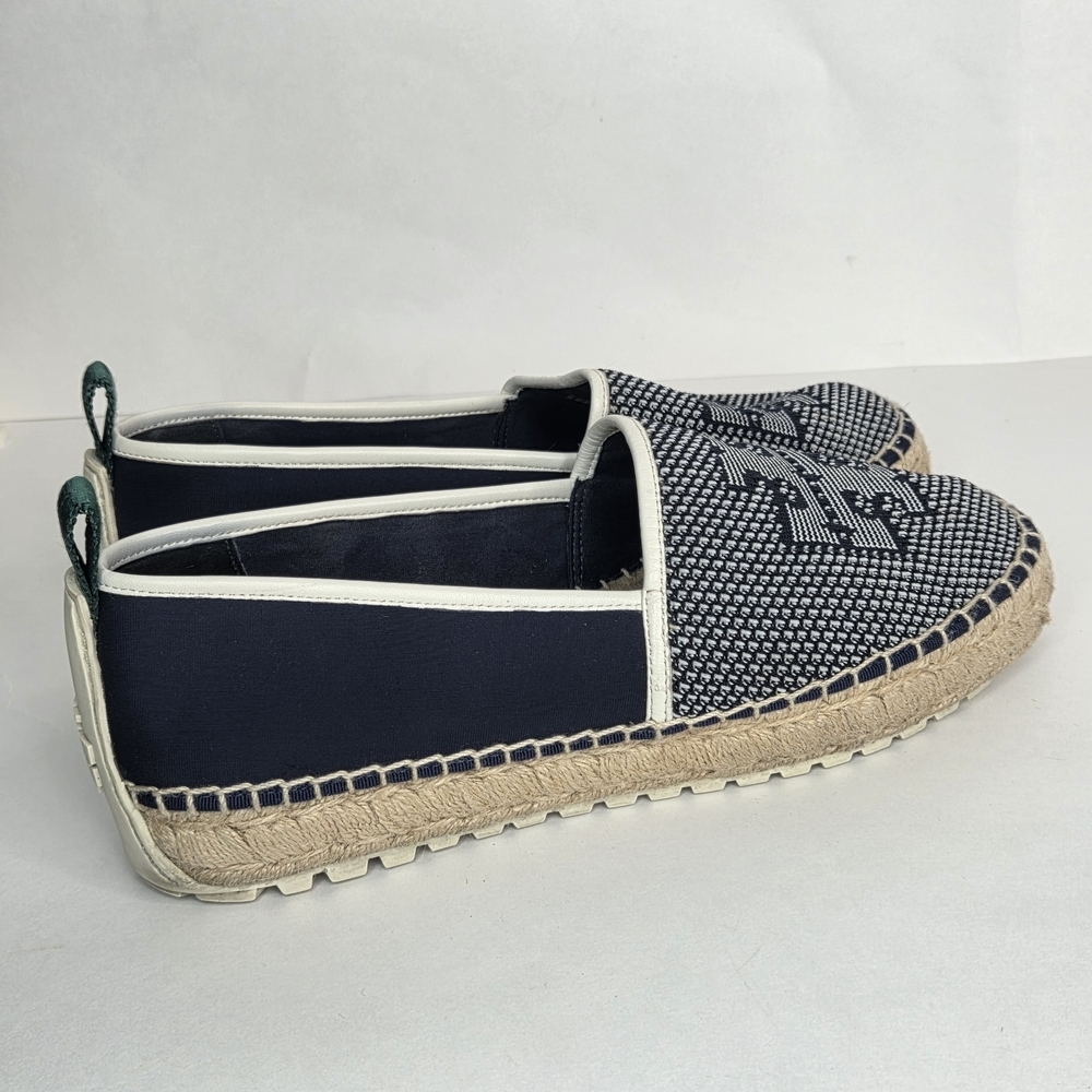 Tory Burch Miranda Navy Lug Sole Platform Espadrille Shoes Women's Size 10 - Picture 3 of 10